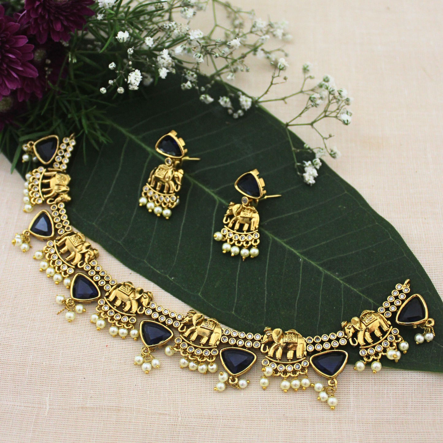Shyam Antique Matte Necklace Set