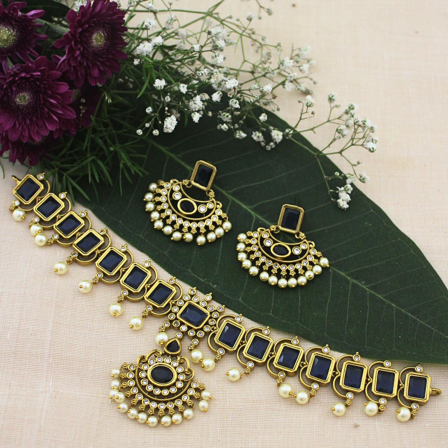 Shyam Antique Matte Necklace Set