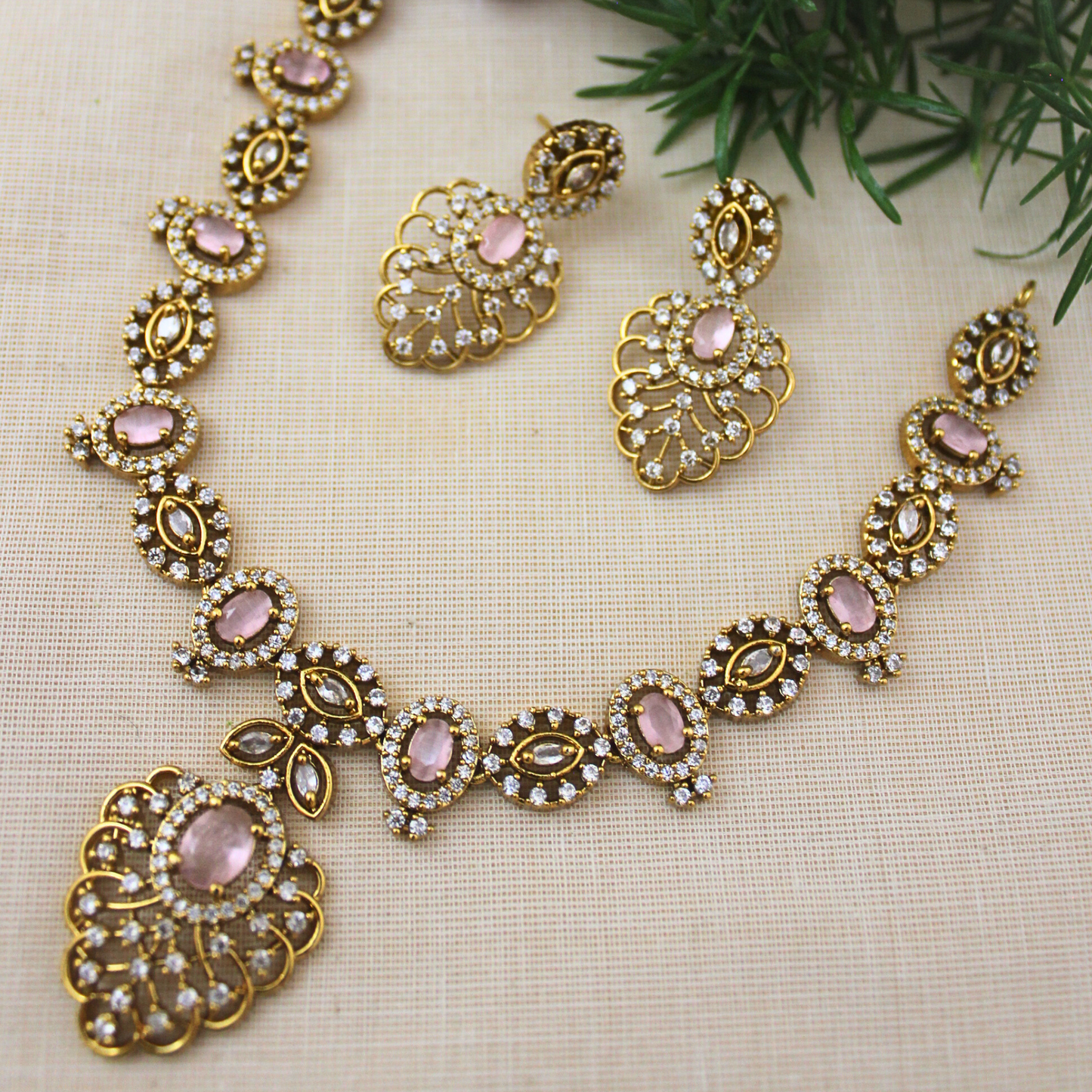 Pavitra Antique Matte Necklace Set