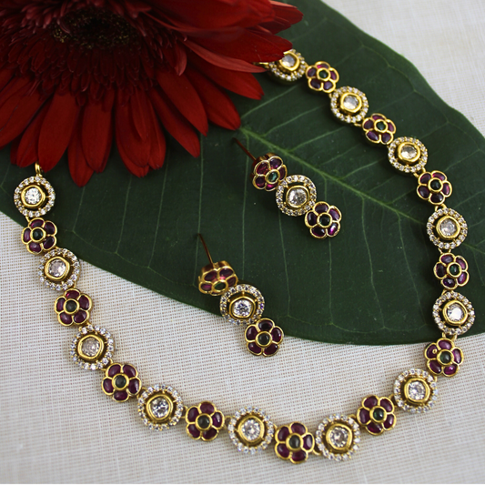 Triveni Antique Matte Necklace Set