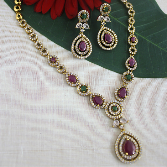 Triveni Antique Matte Necklace Set