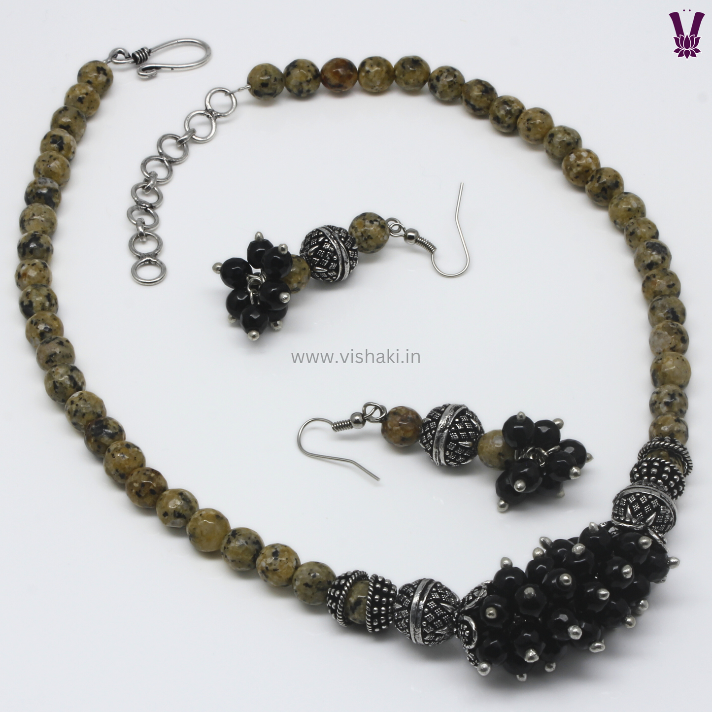 Mrudhvi Yellow Agate Short Necklace Set