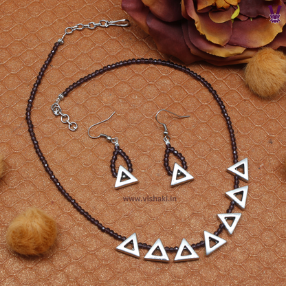 Mrudhvi Purple Agate Choker Necklace Set