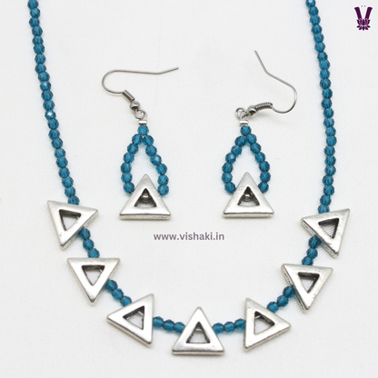 Mrudhvi Sea Green Agate Choker Necklace Set