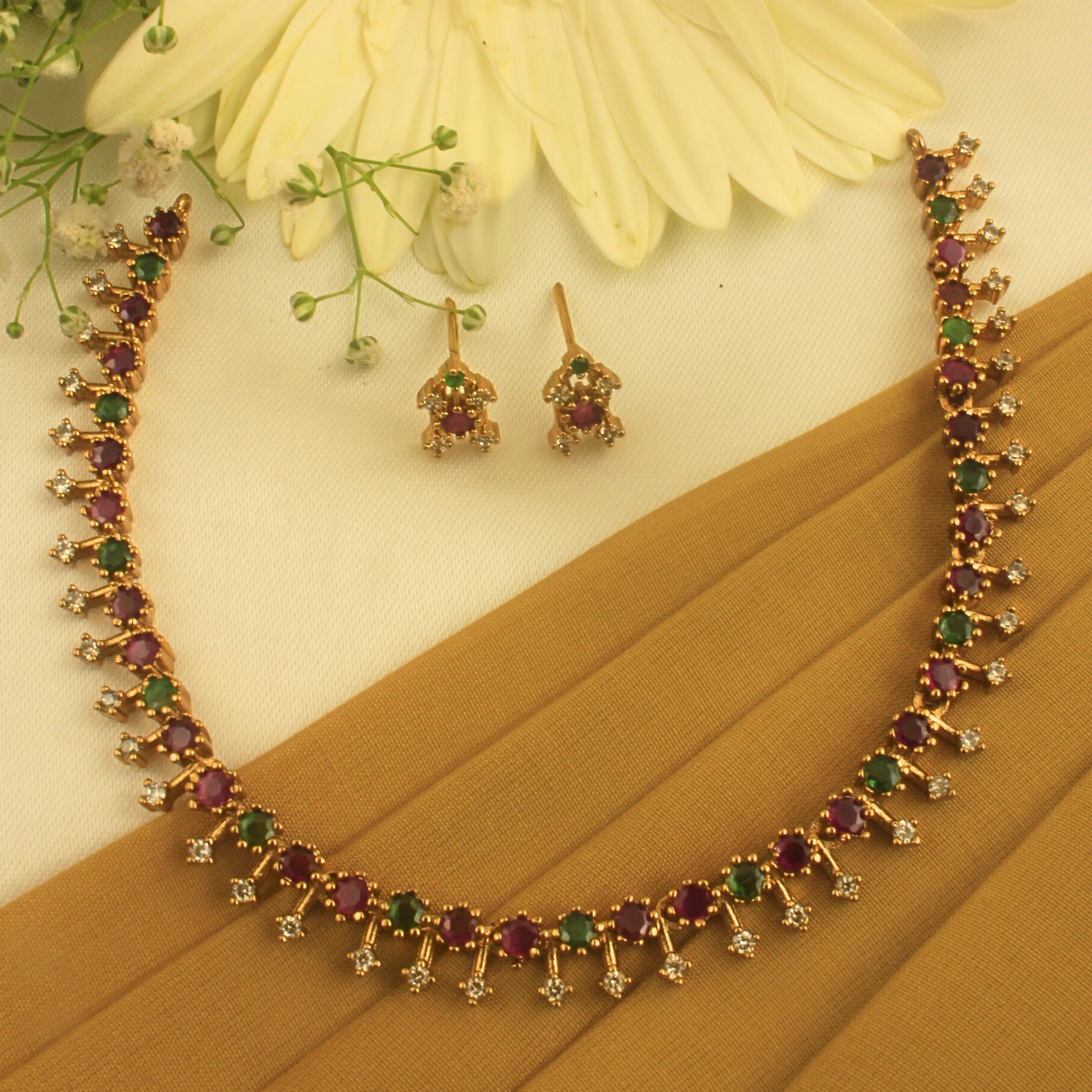 Triveni Antique Matte Necklace Set