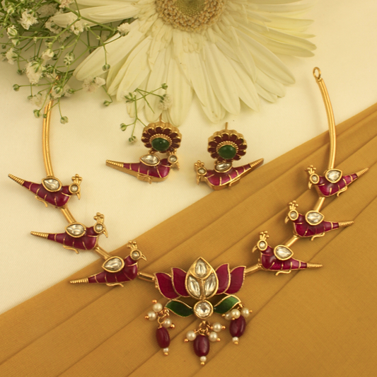 Triveni Antique Matte Necklace Set
